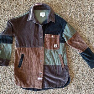 BDG Urban Outfitters Royce Corduroy Patchwork Shirt Jacket Shacket Oversized XS